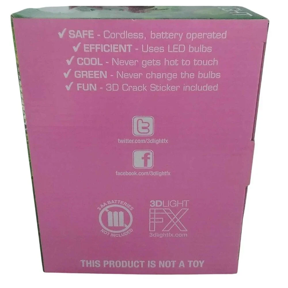 Pink Butterfly 3D Deco LED Light Wall Mounted Nursery or Kids Room